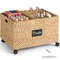Best Choice Products Rolling Pantry Storage Basket Organizer W/ Chalkboard Label, Handles, Removable Divider - Chestnut